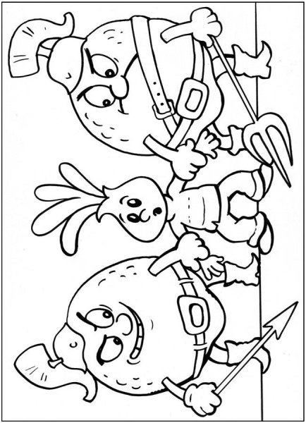 Сеньор помидор и Чиполлино раскраска