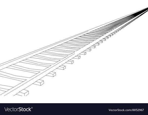 Поезд вектор рельсы сбоку