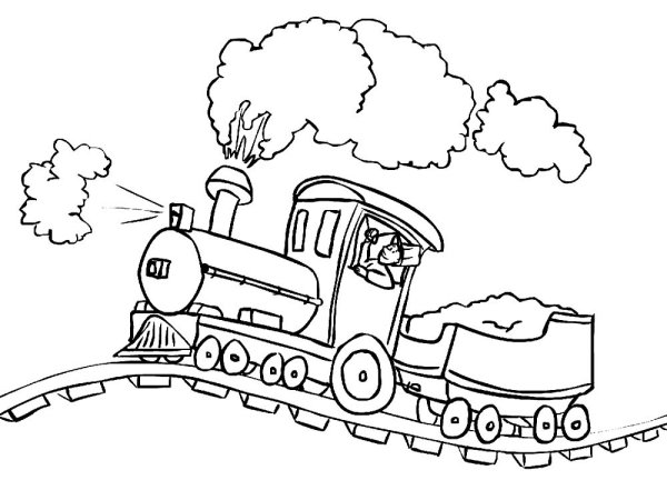 Железная дорога. Раскраска