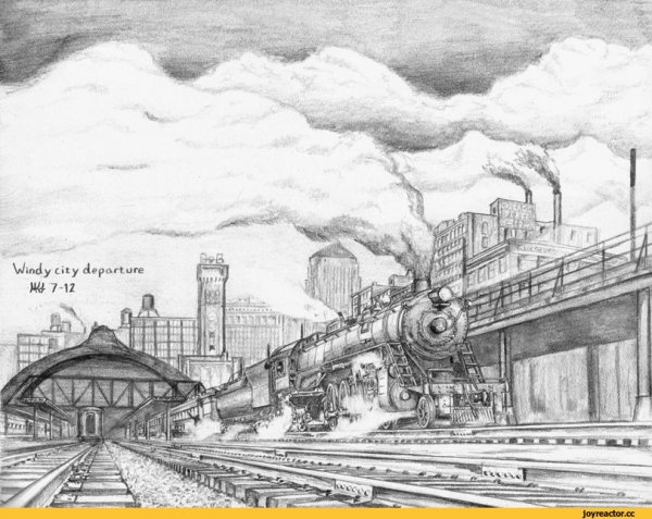 Железная дорога арт карандаш