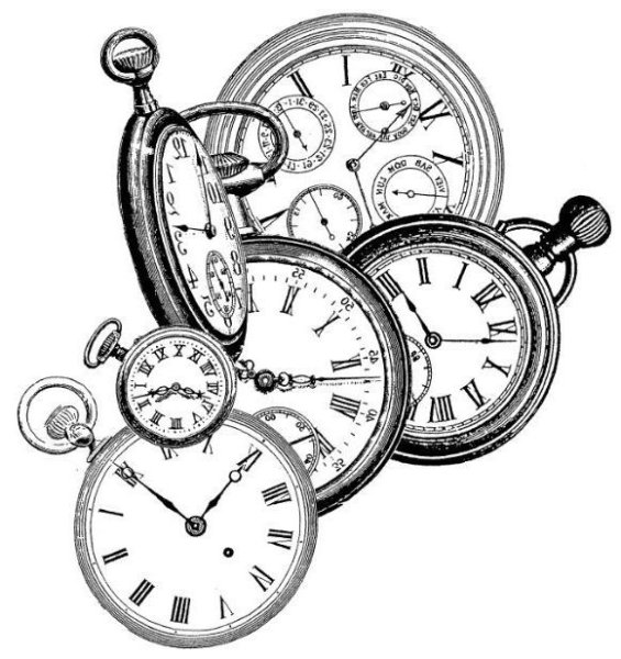 Часы черно белые