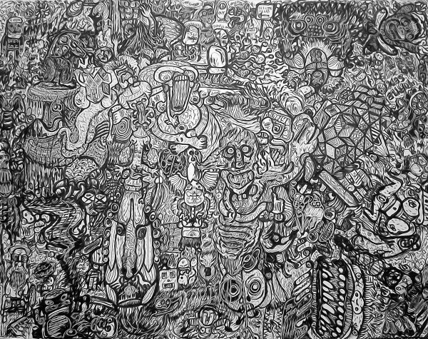 Психодел черно белый