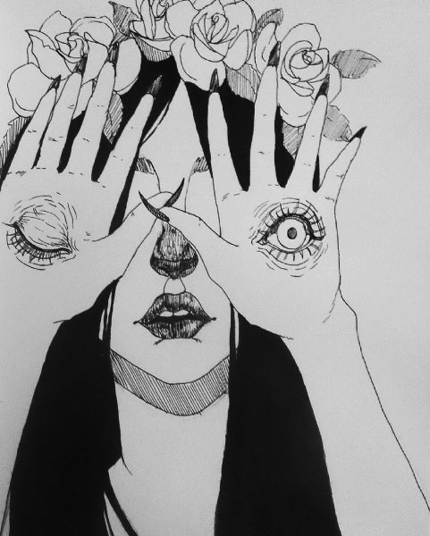 Психодел черно белый