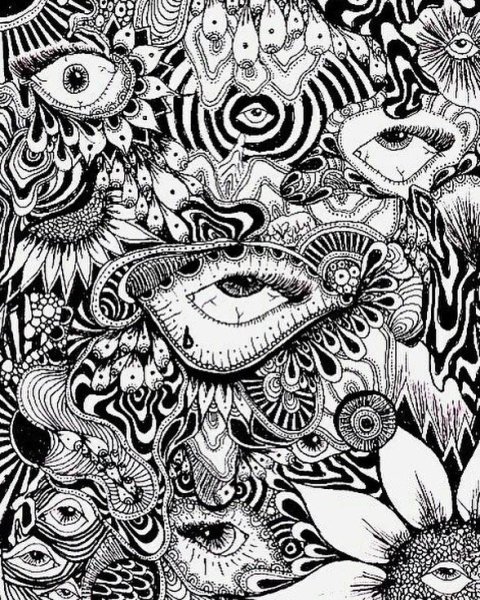 Психодел черно белый