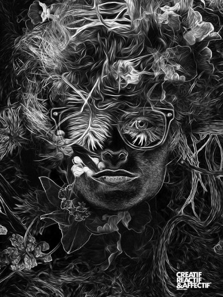 Психодел черно белый