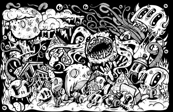 Психоделические рисунки черно белые