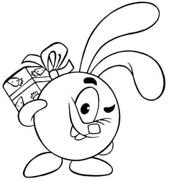 Крош из смешариков раскраска