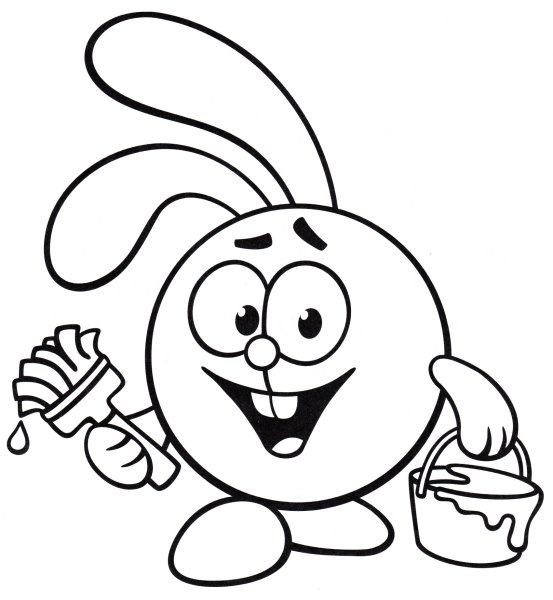 Смешарики раскраска Крош на скейте