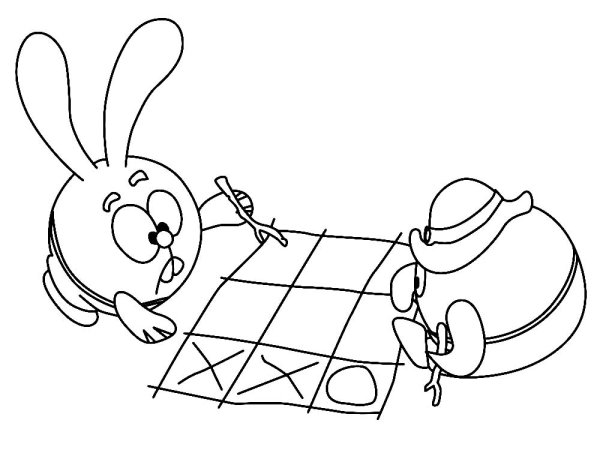 Печать раскраски Смешарики Крош