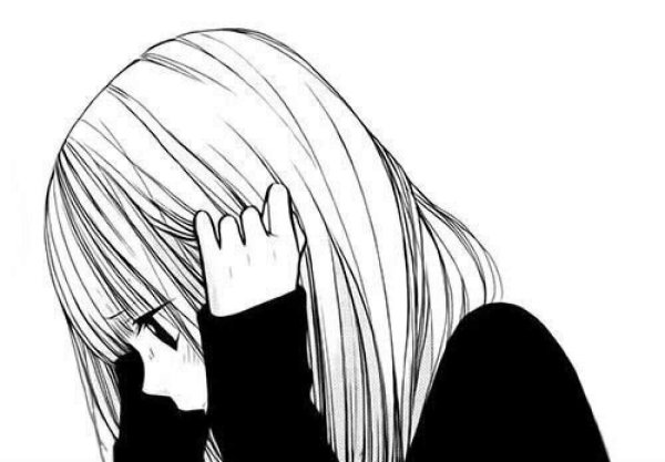 Аниме чёрно белые грустные