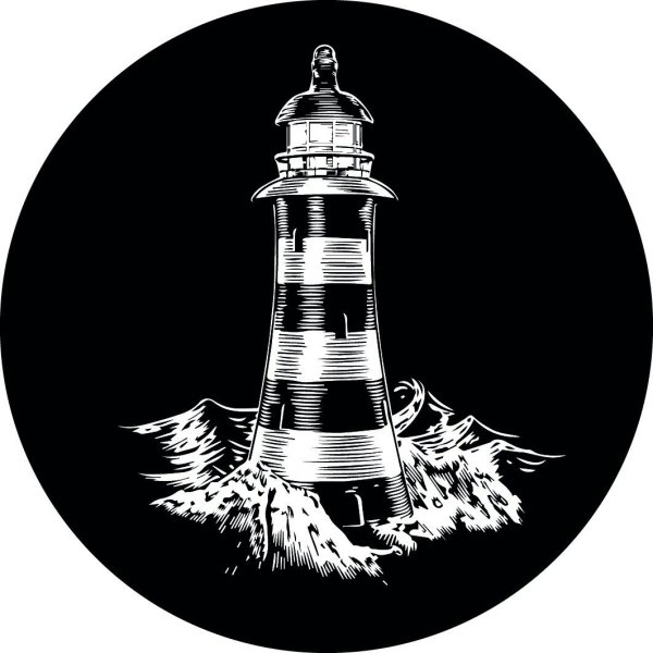 Маяк на черном фоне