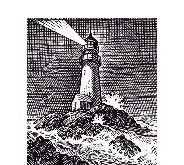 Маяк гравюра