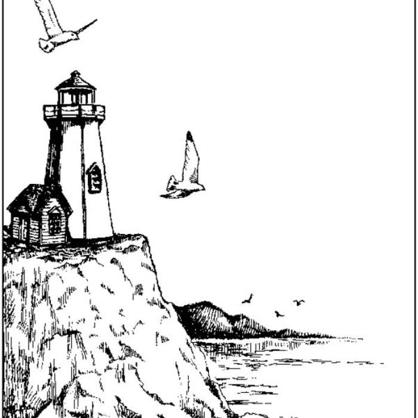 Морской пейзаж для выжигания