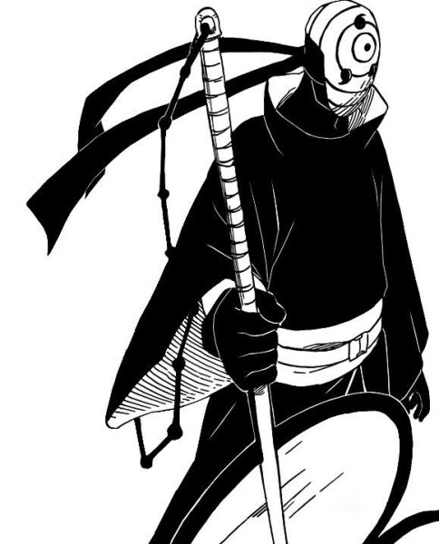 Наруто Обито в белой маске