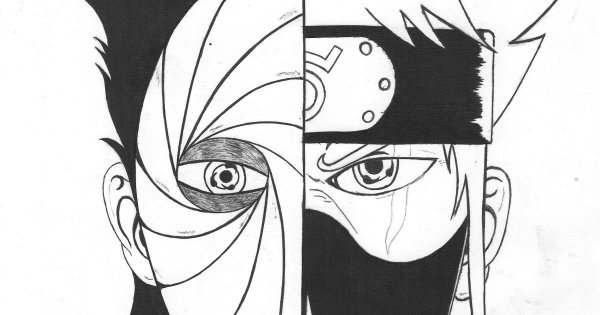 Маска Обито чертеж