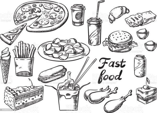 Скетчи фломастерами фаст фуд