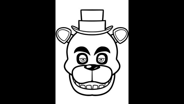 Раскраска ФНАФ голова Голден Фредди