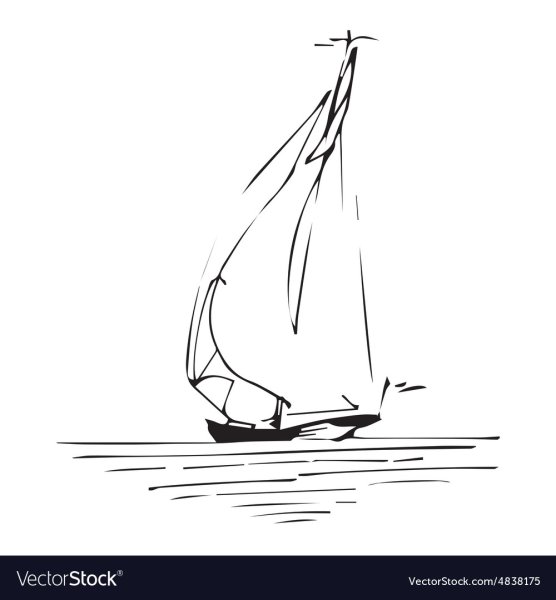 Эскиз тату парусная яхта