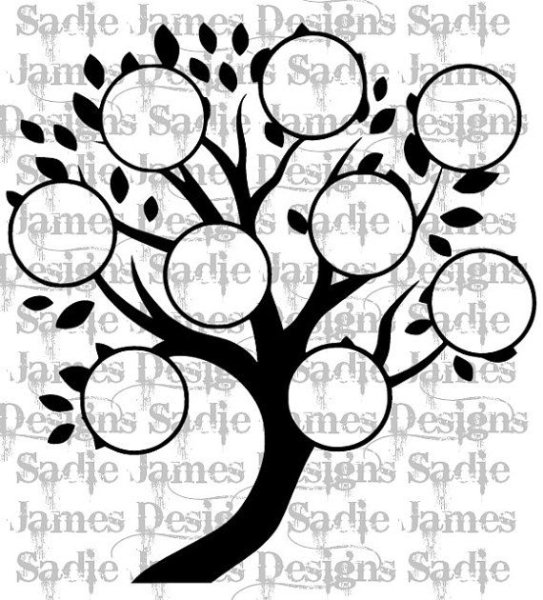 Родословная дерево черно белое