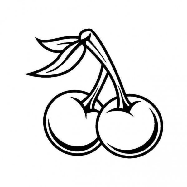 Вишня черно белая