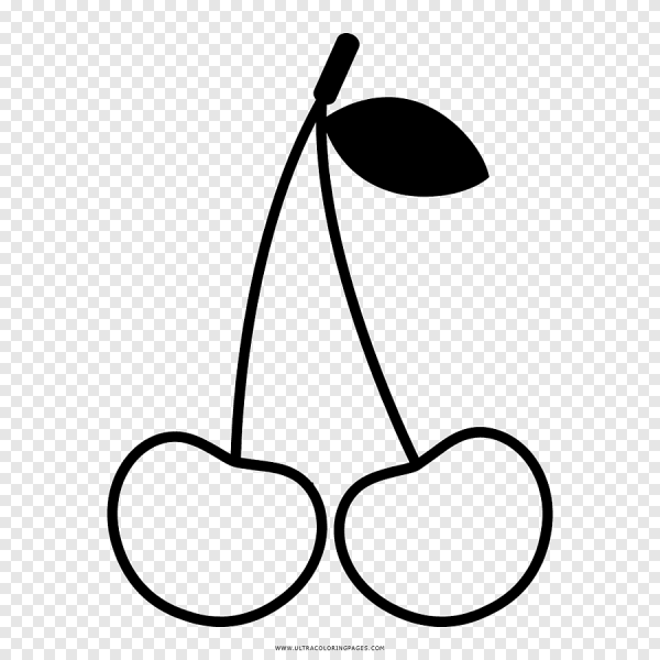 Вишня вектор черно белый