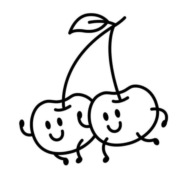 Вишенка одной линией