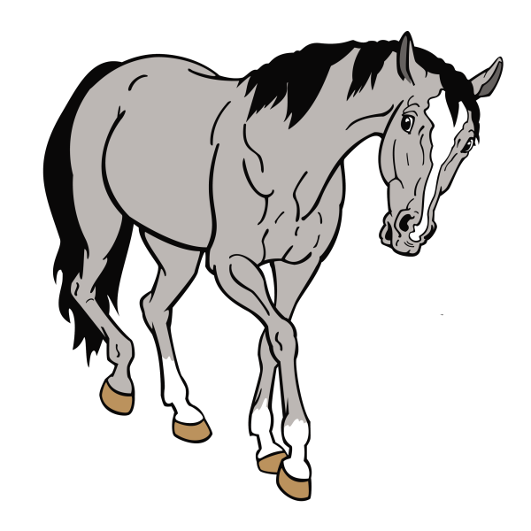 Черно белые кони для выжигания