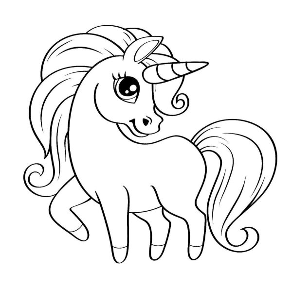 Раскраска Единорог маленький