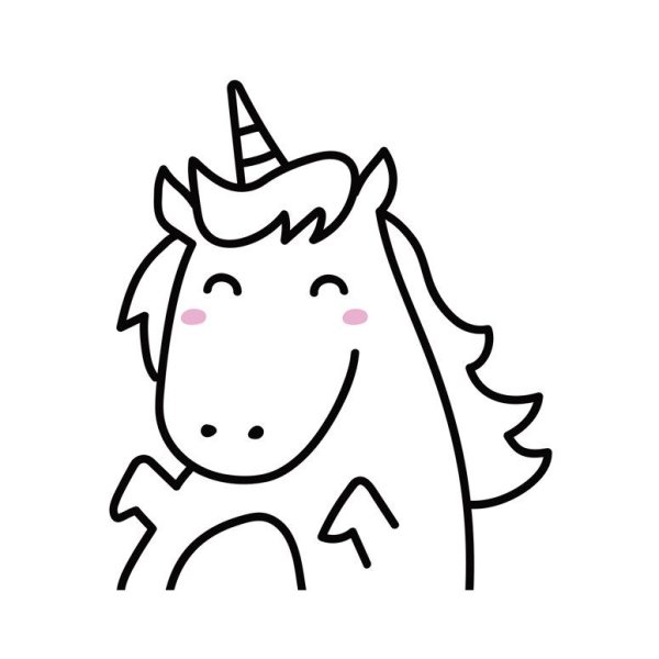 Единорог чб