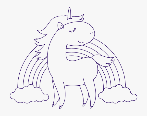 Единорог чб