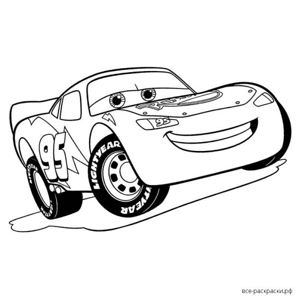 Молния Маккуин раскраска цветная