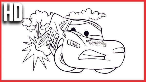 Раскраска с молнией Маквином