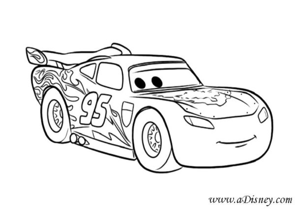 Машинка молния Маккуин раскраска