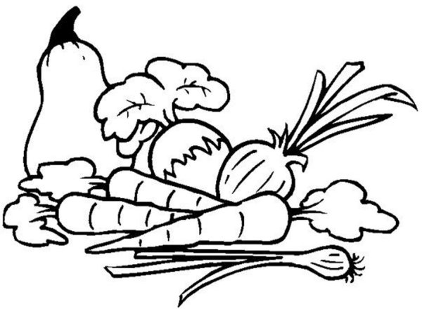 Раскраска. Овощи.