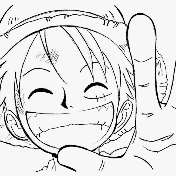 Раскраска Ван Пис Луффи