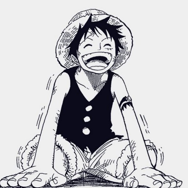 Луффи Ван Пис черно белый