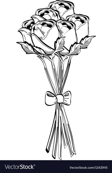 Чёрно-белые букет цветов