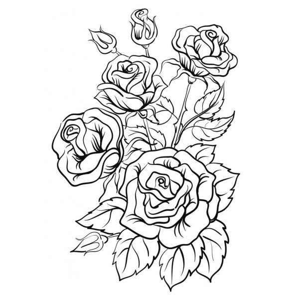 Роза для выжигания по дереву