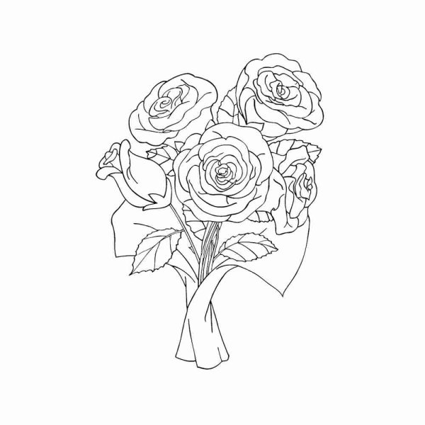 Букет роз для срисовки