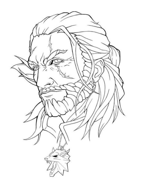 Раскраска Геральд Ведьмак