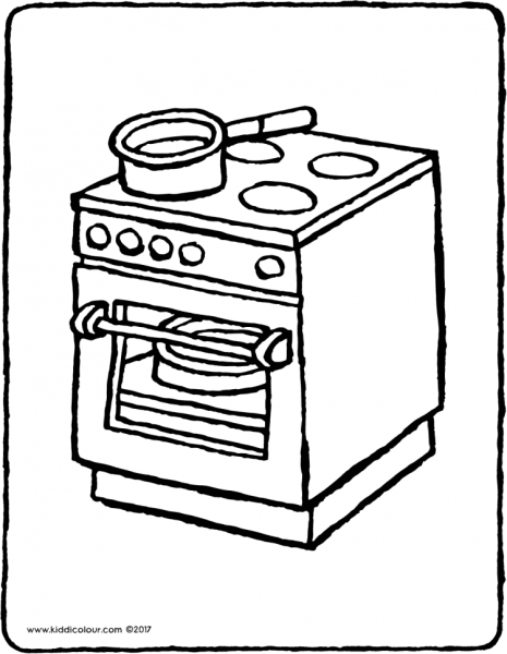 Плита раскраска для детей