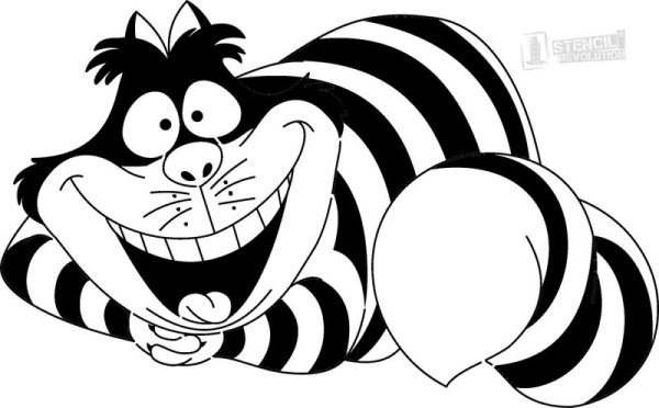 Чеширский кот трафарет