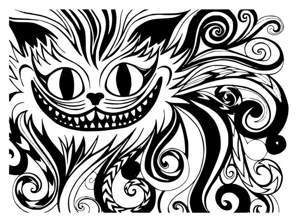 Чеширский кот трафарет