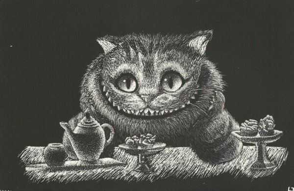 Чеширский кот черно белый
