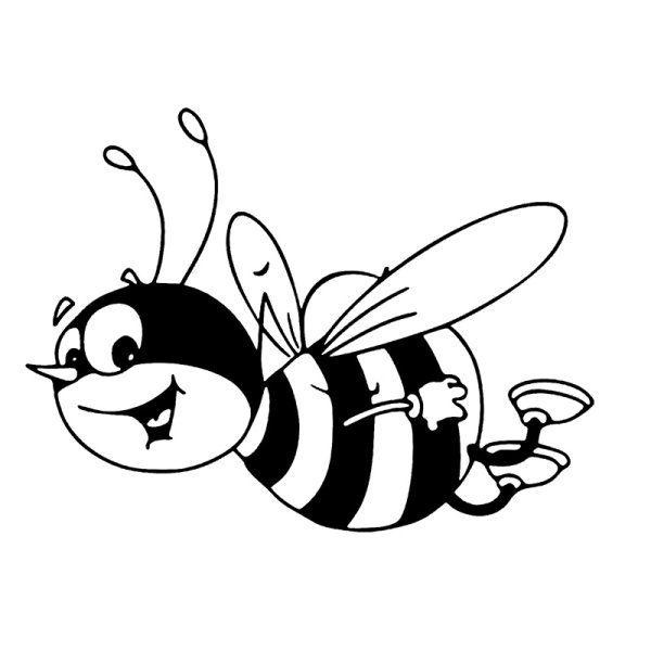 Пчелка с медом черно белая