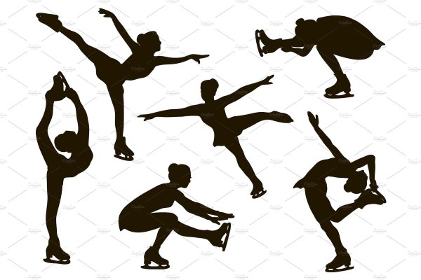 Силуэт фигуристки на льду