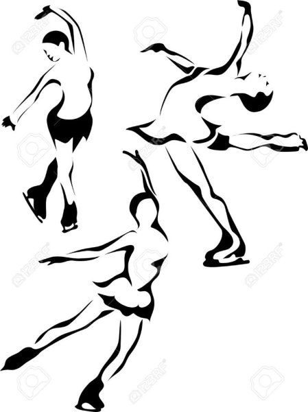 Трафарет фигуристки