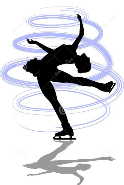 Силуэт фигуристки на льду