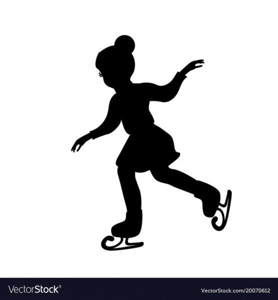 Девочка на коньках силуэт