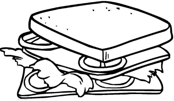 Сэндвич раскраска